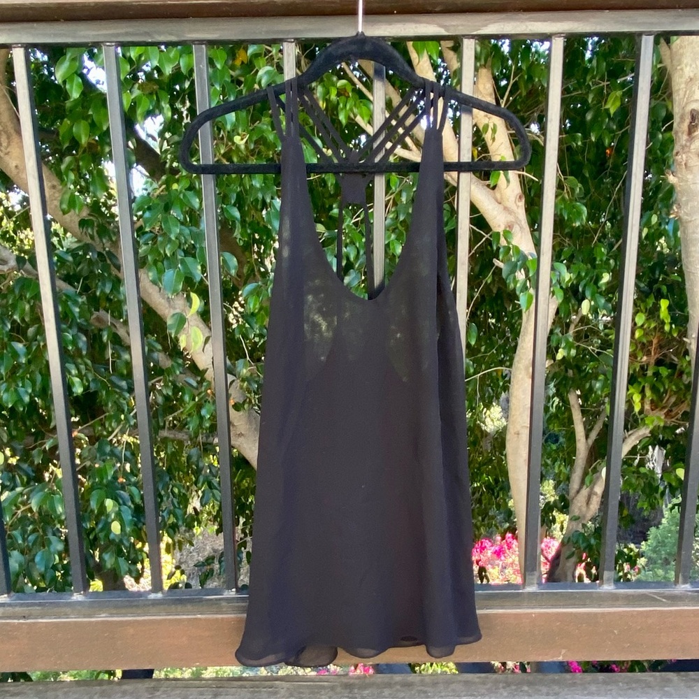 Millau Black Chiffon Mini Dress - M